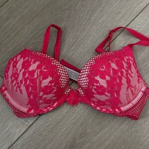 Victoria Secret Dream Angels Red Push Up Lace Bra 32B